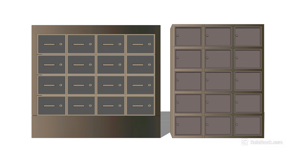 Practical Modern Storage Cabinet Rack With Multiple Drawers And Organizing Compartments 3d model