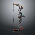 Modern Black and Orange Compound Bow With Pulley System Bowstring Sight And Grip 3d model