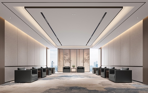 Modern Reception Room Meeting Room Meeting Room Reception Room Sofa VIP Room Company Reception Room Screen 3d model