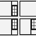 Modern Window Designs Featuring Various Panel Configurations And Black Frames 3d model