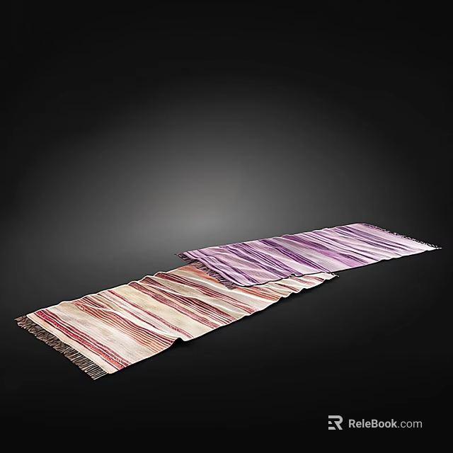 Square Striped Rugs In Purple And Beige Colors For Home Floor Decor 3d model 