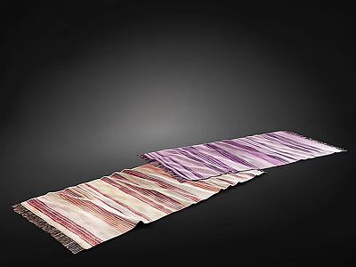 Square Striped Rugs In Purple And Beige Colors For Home Floor Decor 3d model
