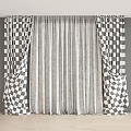 Elegant Floral Pattern Curtains With Sheer White Panels And Side Drapes For Window Decoration