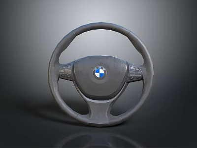 Premium Automotive Steering Wheel Part With BMW Logo And Leather Surface Design 3d model