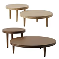 Middle and ancient style coffee table coffee table combination mother and child coffee table round side table solid wood coffee table solid wood side table 3d model