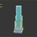 Modern Skyscraper With Blue Glass Facade And Tower Structure Contemporary Design