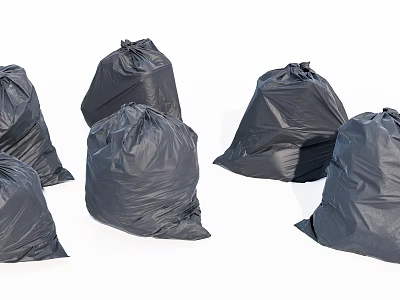Modern Garbage Bag Black Garbage Bag 3d model