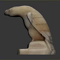 Artistic Standing Bird Sculpture Carved From Marble With Detailed Stone Base