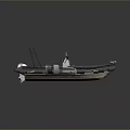 Modern Gray Inflatable Boat With Metal Frame Seats Console And Motor