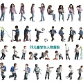 20 Children Students Silhouettes With Various Action And Daily Activity Poses