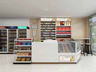 Convenience store cigarette hotel supermarket tobacco cabinet wine cabinet 3d model
