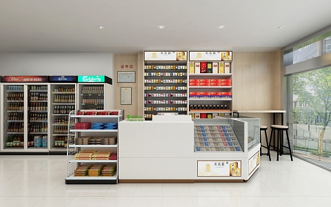 Convenience store cigarette hotel supermarket tobacco cabinet wine cabinet 3d model