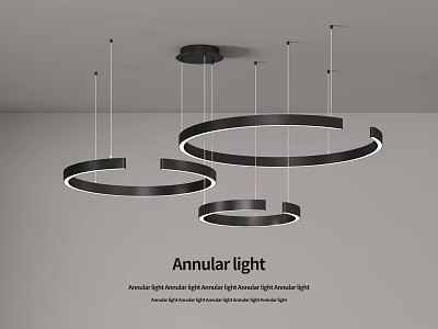 Modern Annular Chandelier with Multiple Circular Rings for Interior Design 3d model