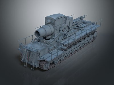 Modern Tank World War II Cannon German Cannon Giant Cannon 3d model