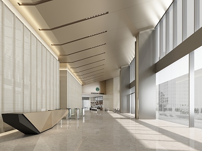 Modern Hall Corporate Lobby 3d model