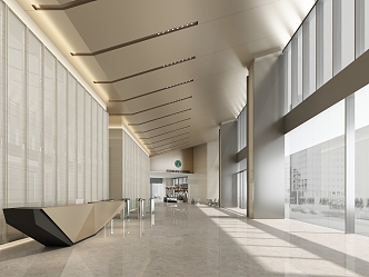 Modern Hall Corporate Lobby 3d model