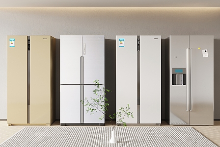 Modern refrigerator double door refrigerator 3d model