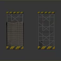 Two Different Scaffolding Structures With Yellow Black Warning Stripes And Multi Layer Design