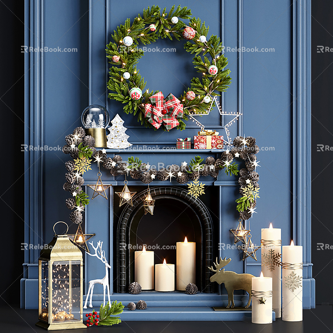 Modern ornaments combination Christmas ornaments 3d model