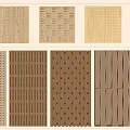 Wooden Wall Panels With Various Patterns And Textures