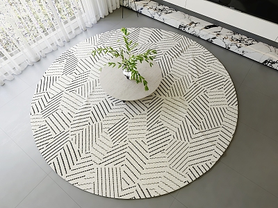 modern round carpet black and white gray carpet fabric carpet model