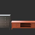 Brown And Gray TV Stands With Drawers And Open Shelf For Living Room