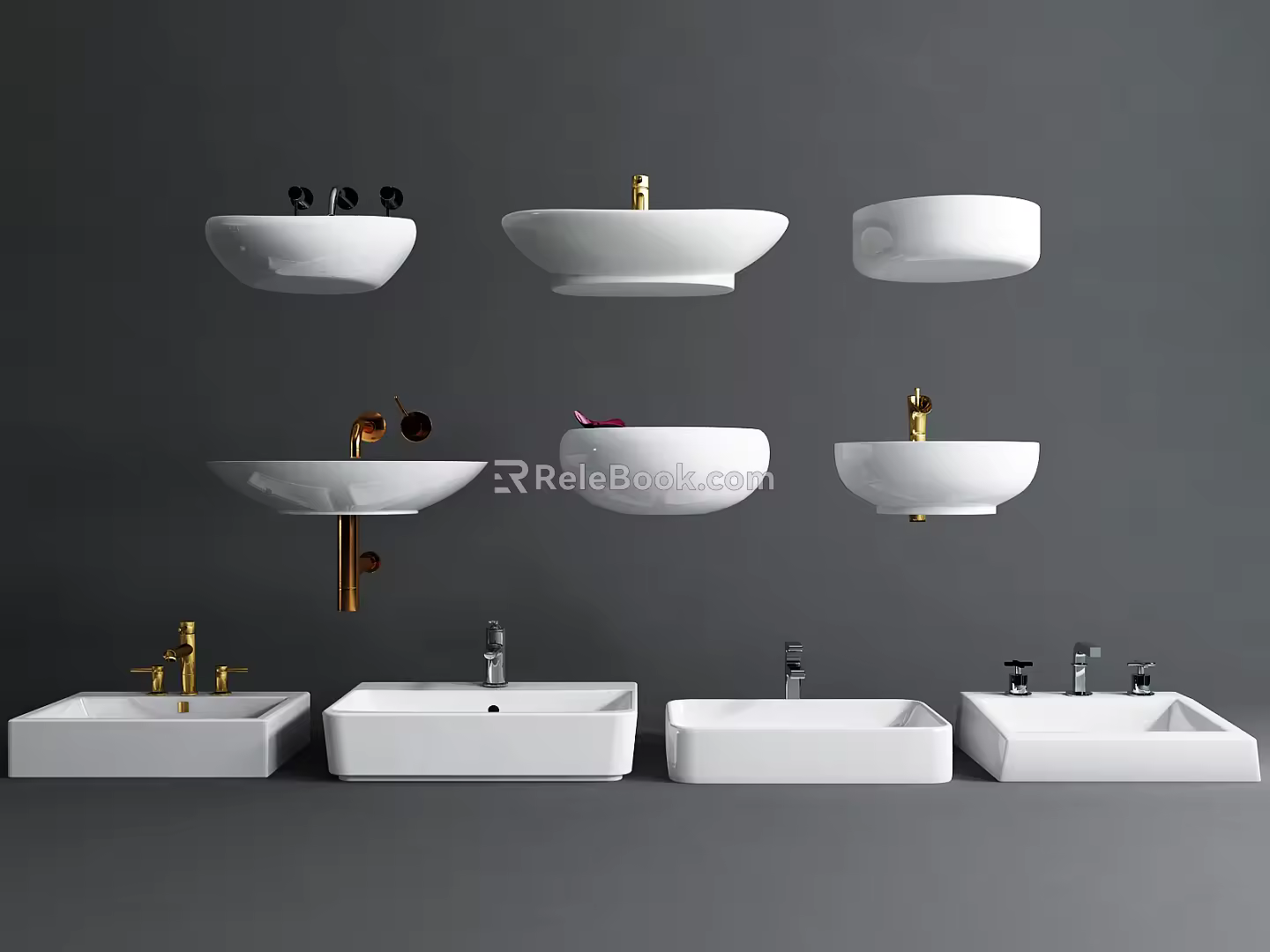 Modern Wash Basin Table Basin Round Table Basin Square Table Basin 3d model