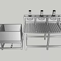 Stainless Steel Industrial Equipment Workbench With Sink And Grill Top Rack