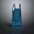 Durable Blue Denim Apron With Adjustable Straps And Functional Pockets For Home Kitchen Use