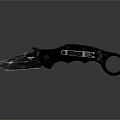 Sharp Folding Knife With Black Handle Transparent Section And Ring Design