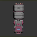 Pink Cartoon Style Tanker Truck With Gray Tank And Green Section Design
