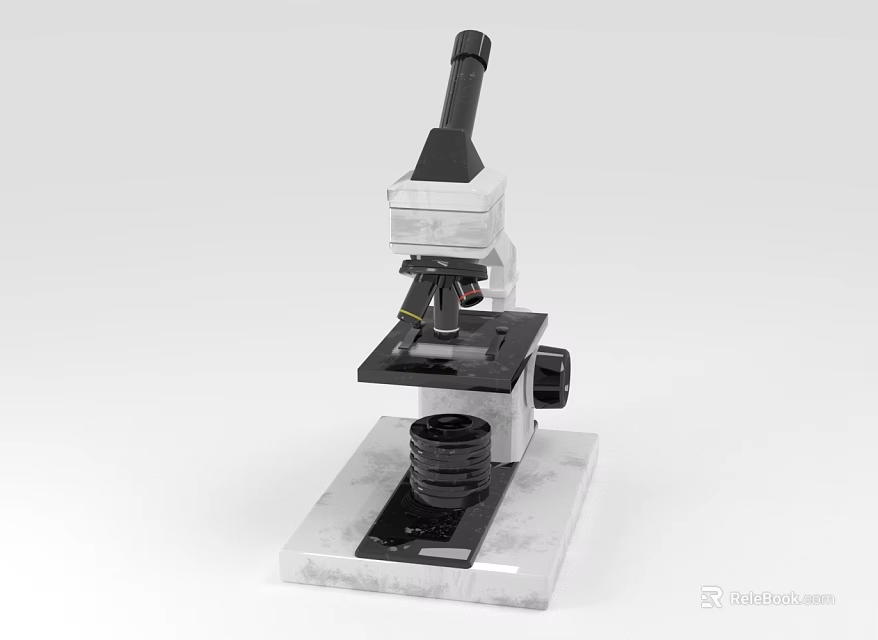 Medical Device Microscope For Laboratory Use With Objective Lens And Stable Base 3d model 