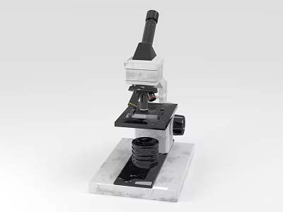 Medical Device Microscope For Laboratory Use With Objective Lens And Stable Base 3d model