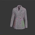 Stylish Checkered Double Breasted Coat With Classic Lapel And Fitted Design