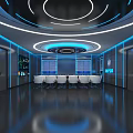 Modern Monitoring Room Monitoring and Command Room 3d model