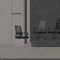 Modern POLIFORM Office Chairs With Mesh Back And Ergonomic Design For Office Use 3d model