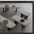 New Chinese Style Bed End Stool Bench 3d model