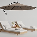 Modern Reclining Chair Outdoor Reclining Chair Beach Reclining Chair Outdoor Chair Sunshade Umbrella 3d model