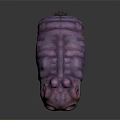Playful Purple Hippo Character Sculpture with Yellow Eyes and Artistic Design