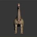 Realistic Sauropod Dinosaur 3D Model With Long Neck And Textured Skin