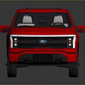 Red Modern Pickup Truck 3D Render With Sleek Front Fascia And Cargo Bed