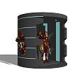 Iron Man In High Tech Chamber With Red And Gold Armor And Mechanical Arms