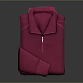 Folded Magenta Polo Shirt With Zipper Collar On Dark Background