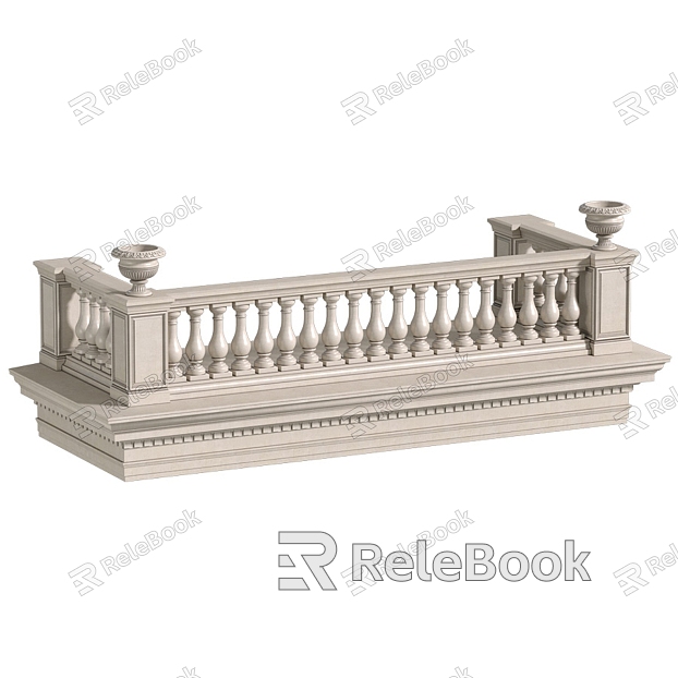 European Balcony Railing Gypsum Railing Fence model