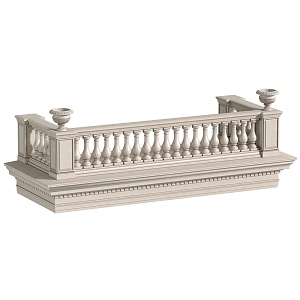 European Balcony Railing Gypsum Railing Fence 3d model