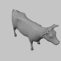 3D Black And White Cow Game Character With Realistic Design Features 3d model