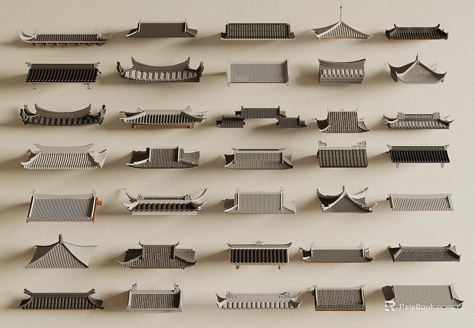 Architectural Building Components With Various Traditional And Modern Design Styles For Decoration 3d model 