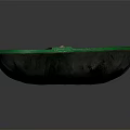 Elegant Green Woven Oval Basket With Decorative Wooden Strip And Pattern