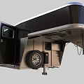 Black Functional Horse Transport Trailer With Multiple Windows And Dual Axle