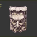 Classical Stone Architectural Decorative Element With Intricate Face Carving And Ornate Top Design
